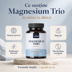 Magnesium Trio, 90 capsule — Relaxare, energie și claritate mentală