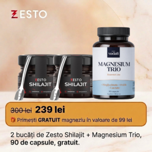 Zesto Shilajit - Rășină pură 100% (Pachet 2 buc.) + Magneziu 90 capsule gratuit