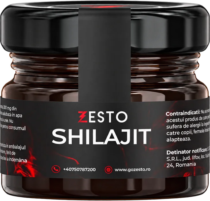 Borcan Zesto Shilajit, rășină pură 20 g